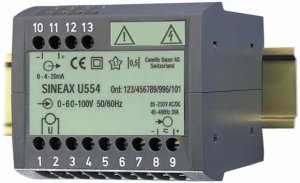 Gossen Metrawatt SINEAX U554  AC Voltage Transducer, RMS, with Various Characteristics